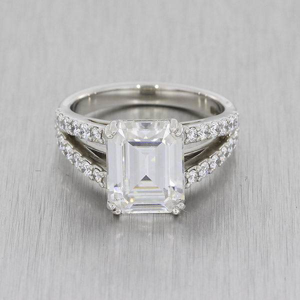 Split shank moissanite hot sale engagement rings